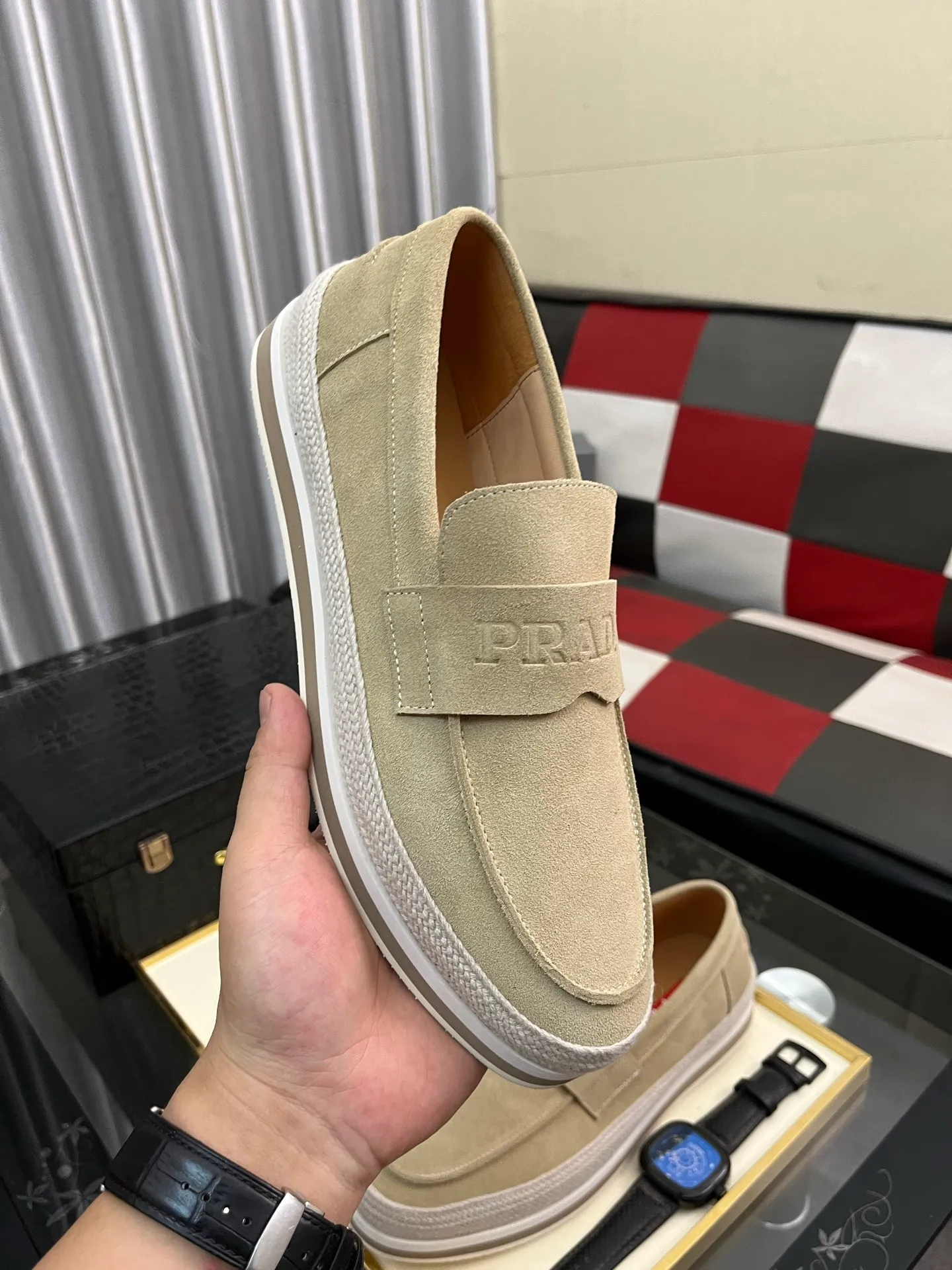 Men's men's shoes 💰458⌚️⌚️prada: new spring and summer casual shoes, sports sneakers, fabric: imported cowhide, lining: original lining, sole: original sole, size: 38-445️⃣color optional